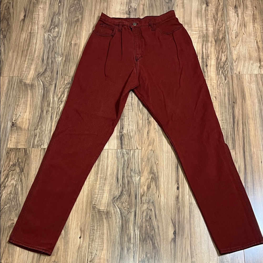 Hovis Heartland Jeans Vintage USA Made Red High Rise Women’s Pants Sz 14T